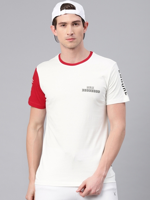 

HRX by Hrithik Roshan Men White Regular Fit Solid Round Neck Short Sleeve Lifestyle Tshirt