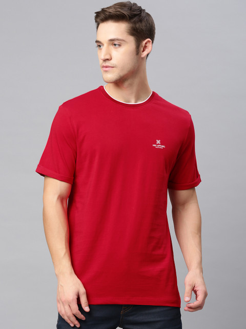 

HRX by Hrithik Roshan Men Red Solid Regular Fit Tshirts