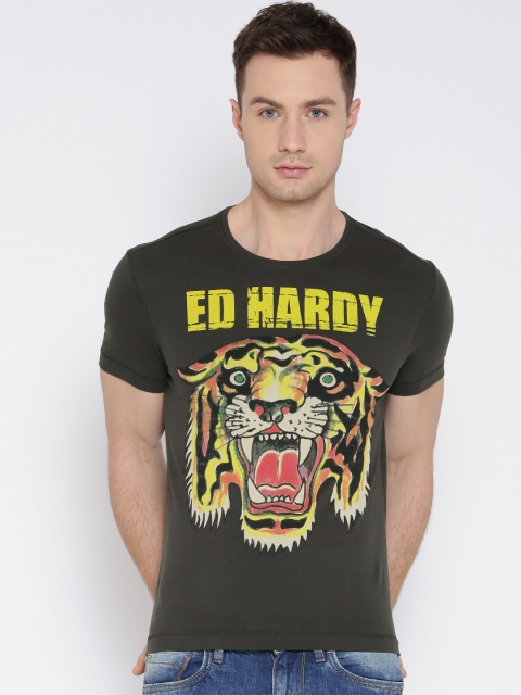 

Ed Hardy Charcoal Grey Printed T-shirt