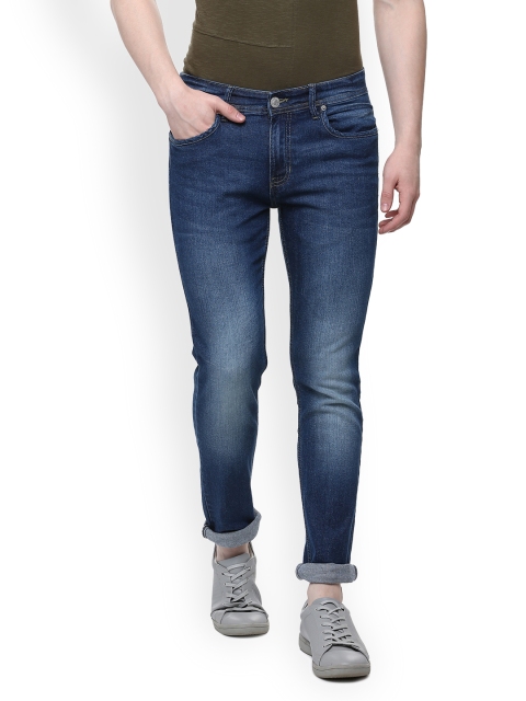 

People Men Blue Slim Fit Mid-Rise Clean Look Stretchable Jeans