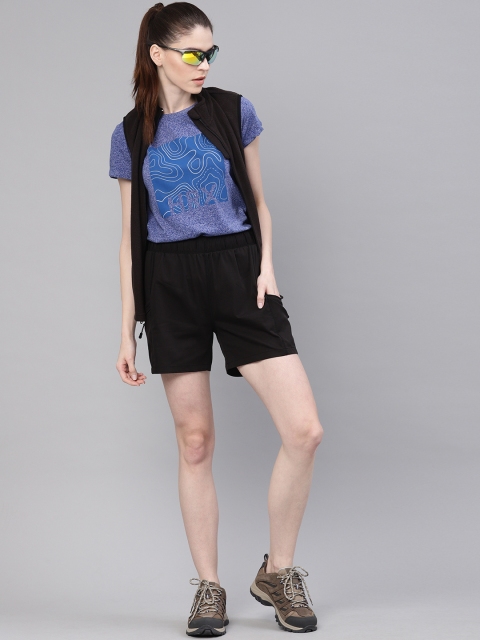 

HRX by Hrithik Roshan Women Blue Printed Round Neck Outdoor Regular fit T-shirt