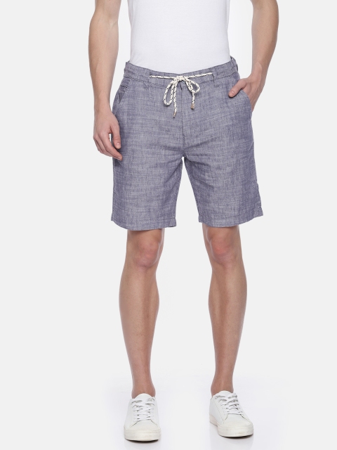 

People Men Blue Solid Regular Fit Regular Shorts