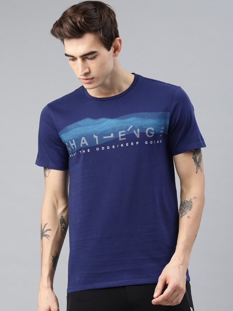 

HRX by Hrithik Roshan Men Navy Blue Printed Round Neck T-shirt