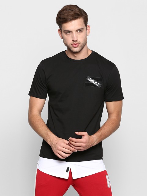 

SKULT by Shahid Kapoor Men Black Printed Round Neck T-shirt