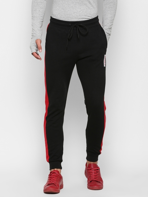 

SKULT by Shahid Kapoor Men Black & Red Striped Track Pants