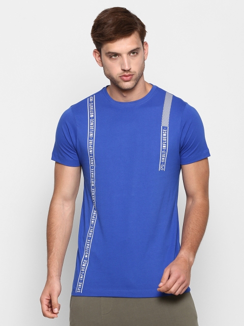 

SKULT by Shahid Kapoor Men Blue Printed Round Neck T-shirt