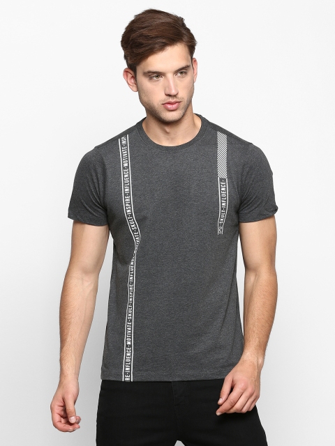 

SKULT by Shahid Kapoor Men Grey Printed Round Neck T-shirt