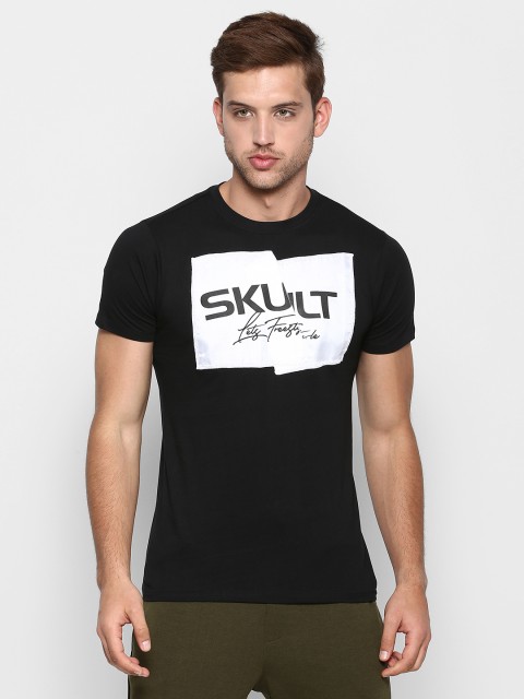 

SKULT by Shahid Kapoor Men Black Printed Round Neck T-shirt