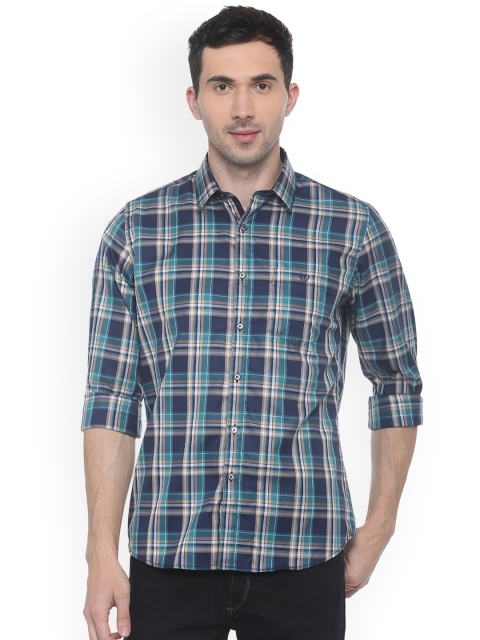 

Van Heusen Sport Men Blue Slim Fit Checked Casual Shirt