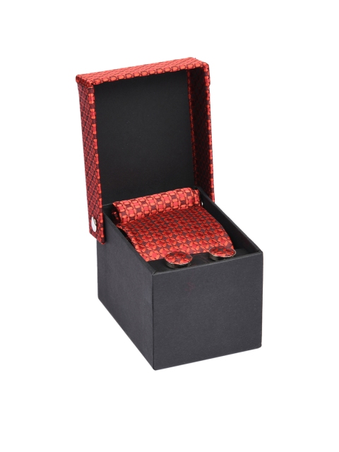 

Tossido Men Red & Silver-Toned Accessory Gift Set