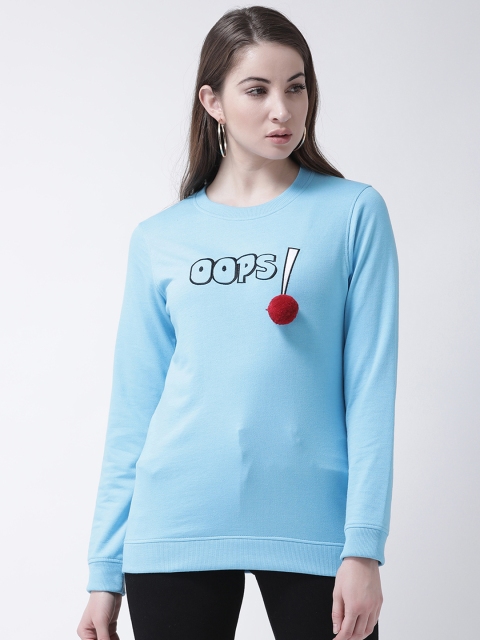 

Club York Women Blue Printed Sweatshirt