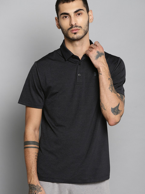 

UNDER ARMOUR Men Charcoal Grey Solid Playoff Polo 2.0 Golf T-shirt