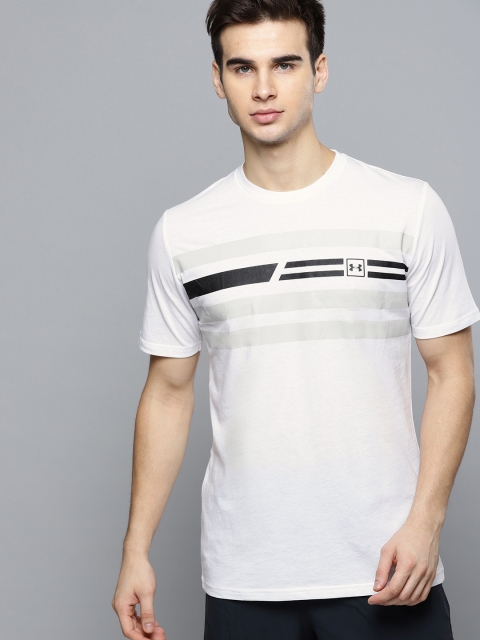 

UNDER ARMOUR Men White Sportstyle Icon Striped T-shirt