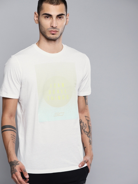 

UNDER ARMOUR Stephen Curry 30 Men Off-White Printed ICDAT Eclipse Basketball T-shirt