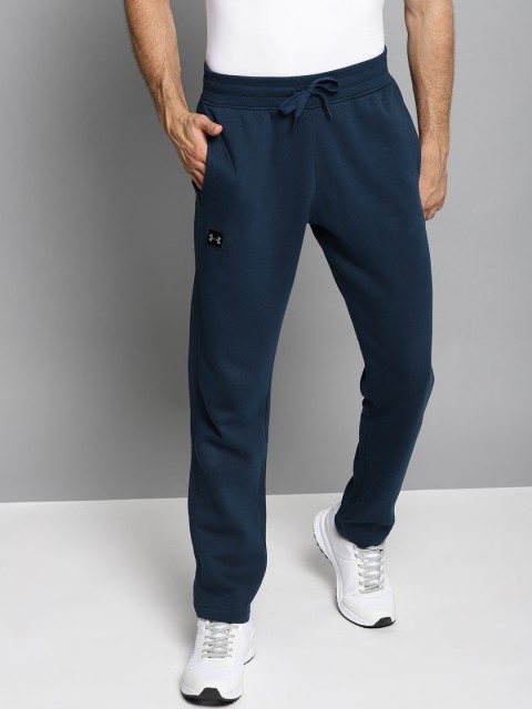 

UNDER ARMOUR Men Navy Blue Rival Fleece Solid Track Pants