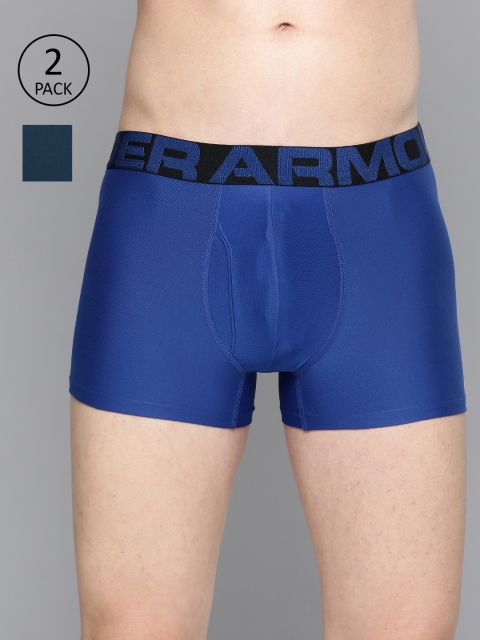 

UNDER ARMOUR Men Pack of 2 Solid Tech 3" Boxerjock(r) Trunks 1327414, Blue