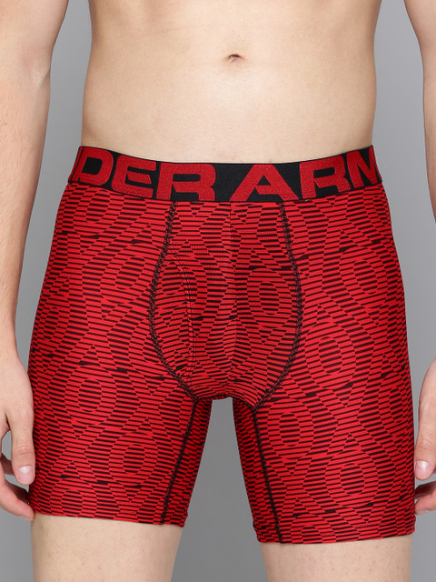 

UNDER ARMOUR Men Red & Black Printed Tech 6" Boxerjock(r) Trunks 1327417