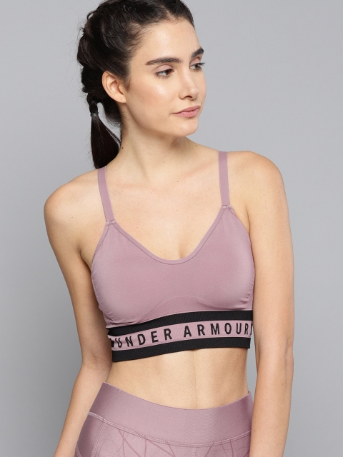 

UNDER ARMOUR Mauve Solid Seamless Longline Sports Bra 1322552-521