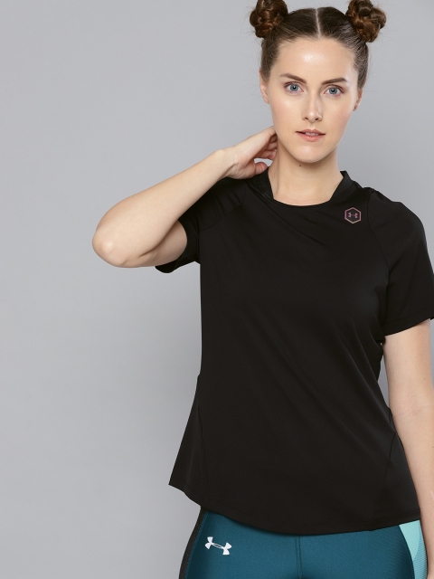 

UNDER ARMOUR Women Black Solid Rush T-shirt
