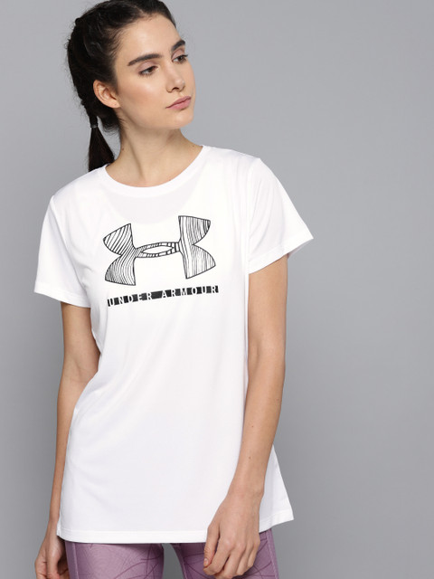 

UNDER ARMOUR Women White Printed Tech Graphic T-shirt