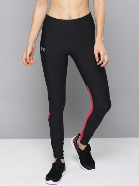 

UNDER ARMOUR Women Black & Pink Colourblocked Fly Fast Running Tights