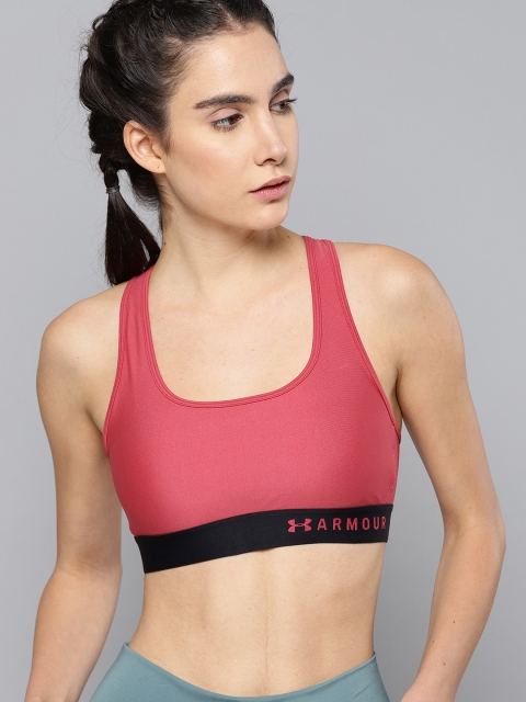 

UNDER ARMOUR Maroon Solid Mid Crossback Sports Bra 1307200-671