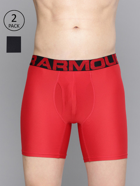 

UNDER ARMOUR Men Pack of 2 Solid Tech 6" Boxerjock(r) Trunks 1327414, Red
