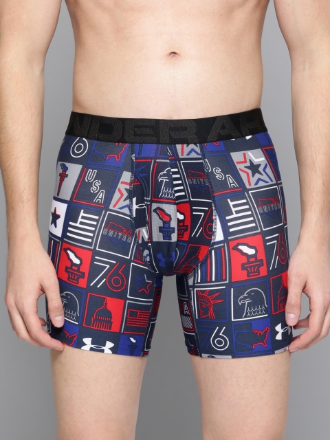 

UNDER ARMOUR Men Blue & Red Printed Tech 6" Boxerjock(r) Trunks 1327417
