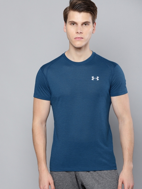 

UNDER ARMOUR Men Navy Blue Solid Streaker 2.0 T-shirt