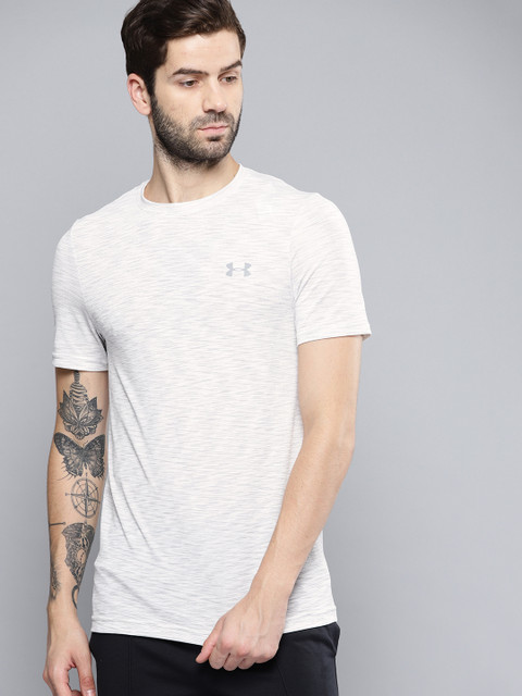

UNDER ARMOUR Men Grey Melange Self Design Vanish Seamless T-shirt