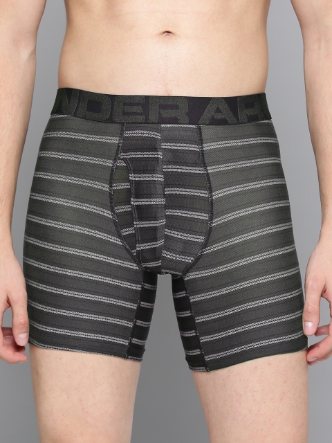 

UNDER ARMOUR Men Pack of 2 Striped Tech 6" Boxerjock(r) Trunks 1327414, Black