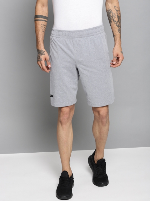 

UNDER ARMOUR Men Grey Melange Solid Sportstyle Graphic Shorts