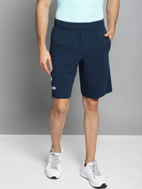 

UNDER ARMOUR Men Navy Blue Sportstyle Logo Solid Sports Shorts