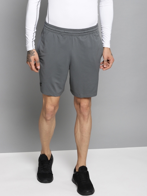 

UNDER ARMOUR Men Charcoal Grey MK1 7 Inches Solid Gym Shorts