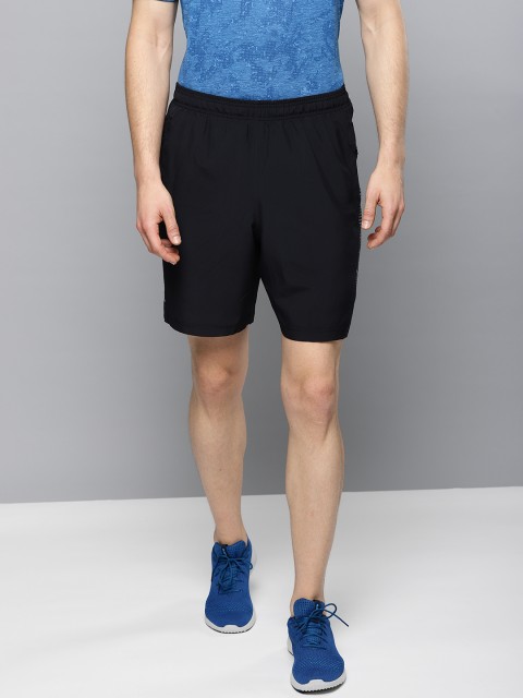 

UNDER ARMOUR Men Black Woven Graphic Sports Shorts