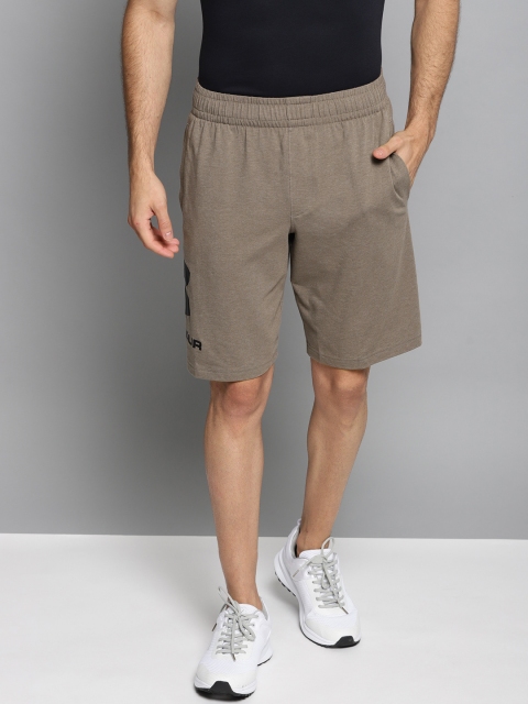 

UNDER ARMOUR Men Taupe Sportstyle Logo Solid Sports Shorts