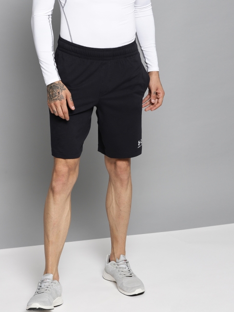 

UNDER ARMOUR Men Black Sportstyle Solid Sports Shorts