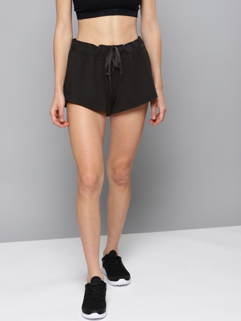 

UNDER ARMOUR Women Black Solid Featherweight Fleece Shorts