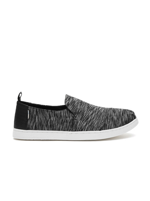 

TOMS Men Black & White Woven Design Slip-On Sneakers