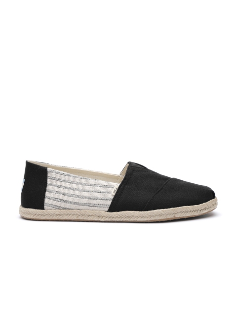 

TOMS Men Black & Off-White Espadrilles