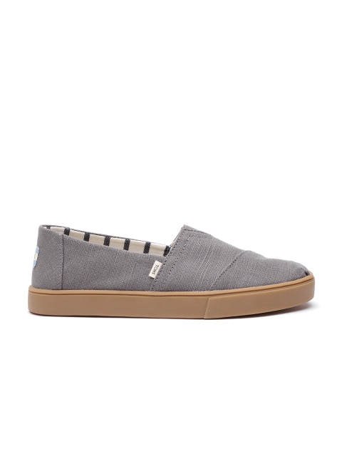

TOMS Men Grey Slip-On Sneakers