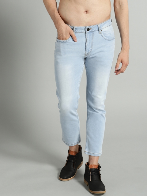 

Roadster Men Blue Regular Fit Mid-Rise Clean Look Stretchable Cropped Jeans
