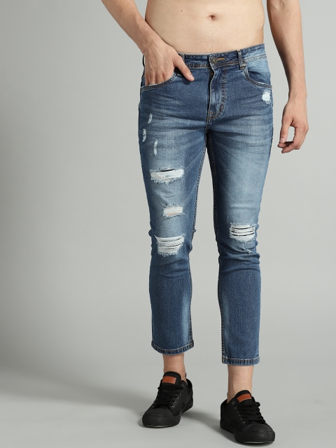 

Roadster Men Navy Blue Regular Fit Mid-Rise Mildly Distressed Stretchable Jeans
