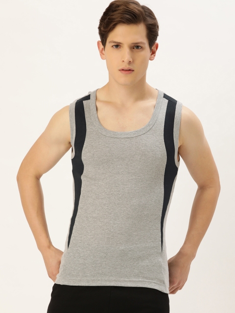 

DIXCY SCOTT MEN BOLD GYM VEST (B 1100) PACK-OF 2, Grey melange