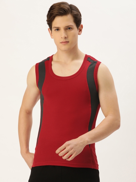 

DIXCY SCOTT MEN BOLD GYM VEST (B 1100) PACK-OF 2, Red