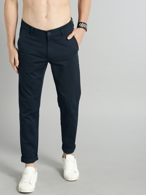 

Roadster Men Navy Blue Regular Fit Solid Regular Chinos