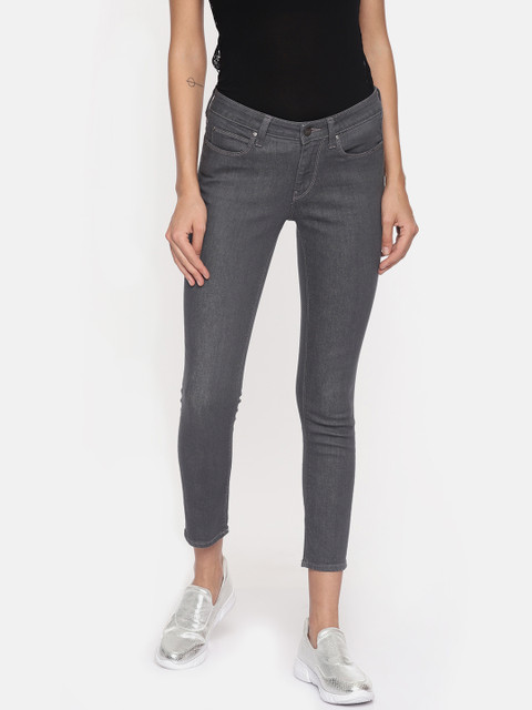 

Lee Women Grey Ferry Jegging Skinny Fit Mid-Rise Clean Look Stretchable Ankle Length Jeans