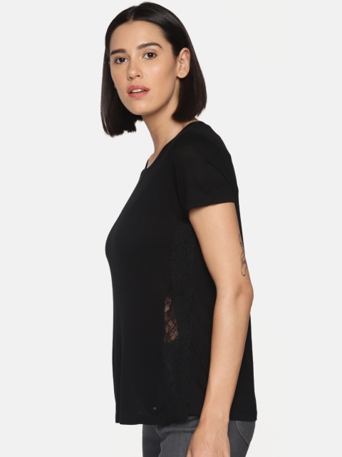

Lee Women Black Solid Slim Fit Top