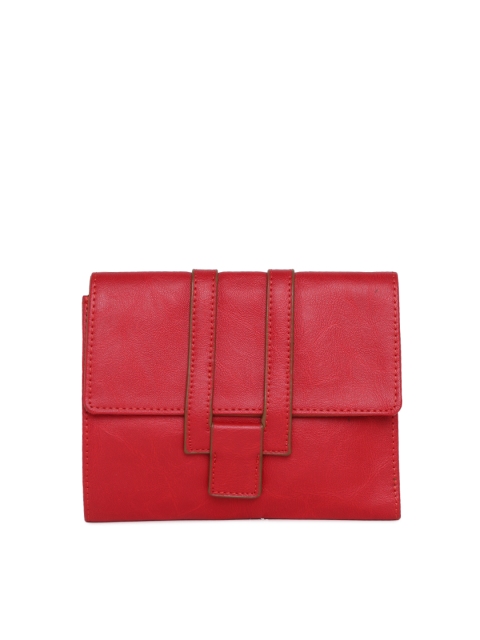 

Baggit Women Red Solid Three Fold Wallet