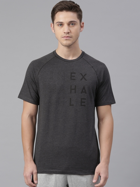 

HRX by Hrithik Roshan Men Charcoal Grey Printed Organic Cotton Yoga T-shirt